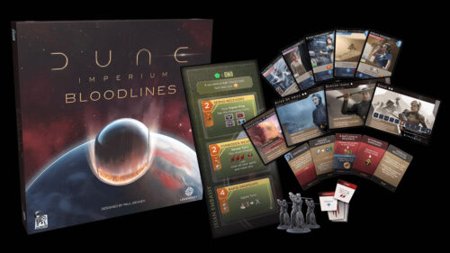'Dune: Imperium – Bloodlines' board game from Dire Wolf, contents and packaging.