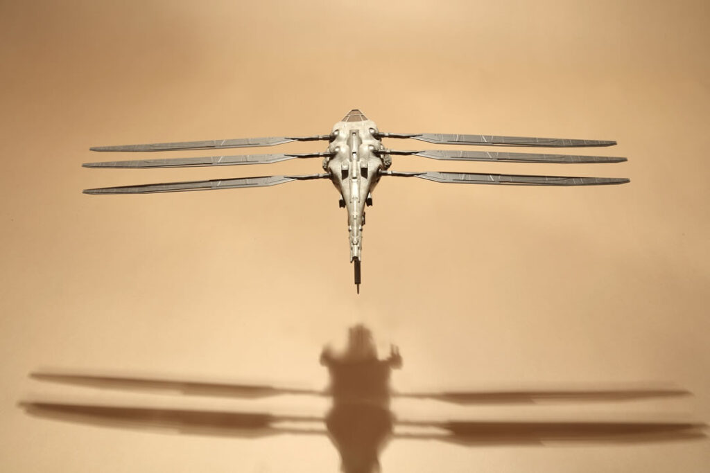 Rear-view of the 'Dune' Harkonnen Ornithopter Die-Cast Model, by Insight Editions and Master Replicas.