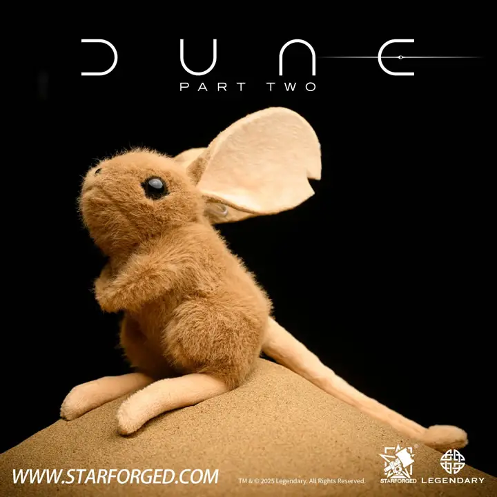 Official 'Dune: Part Two' Muad'Dib plush toy, available on Starforged.com.