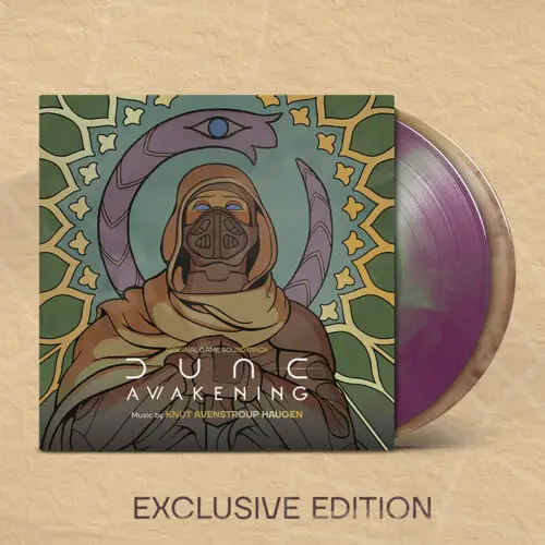 Cover artwork from 'Dune: Awakening' Exclusive Edition Deluxe Double Vinyl, available from Laced.