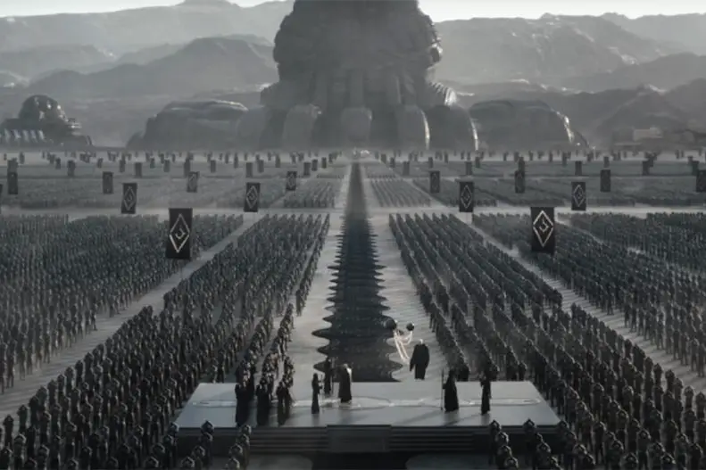 Harkonnen troops on Arrakis, in Denis Villeneuve's 'Dune: Part One' movie.
