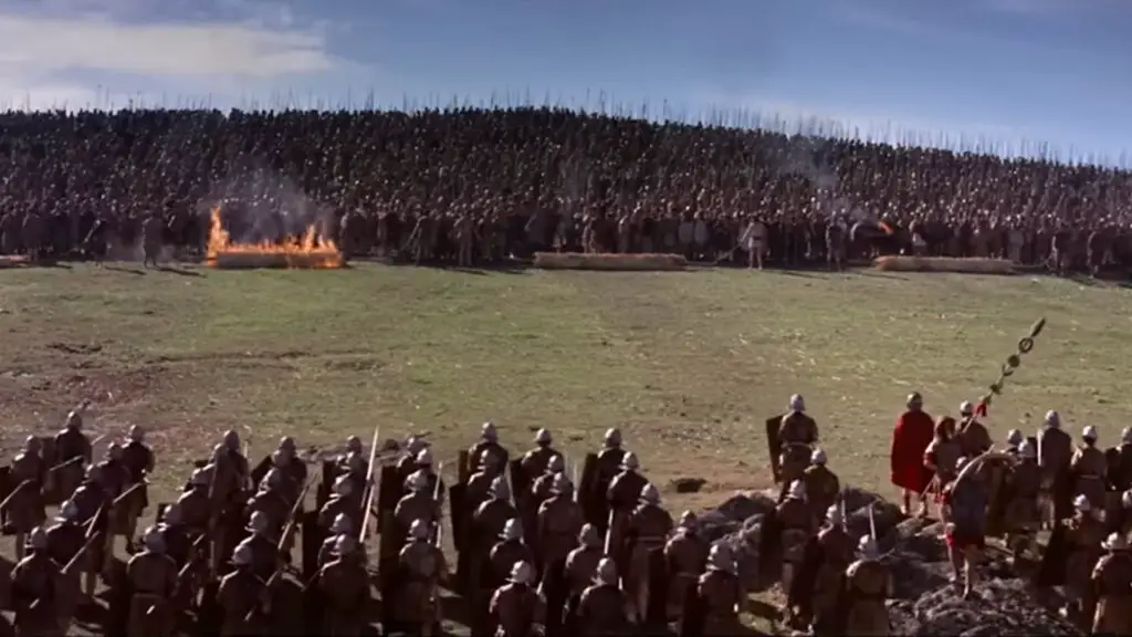 The marching legions of the Romans in the 1960 film 'Spartacus'. 