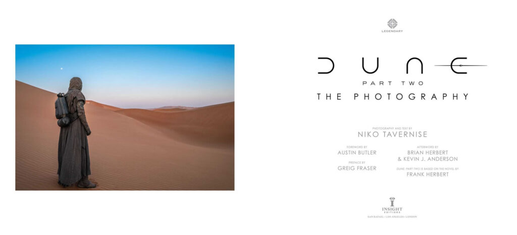 Credit page from 'Dune Part Two: The Photography', a hardcover book from Insight Editions.