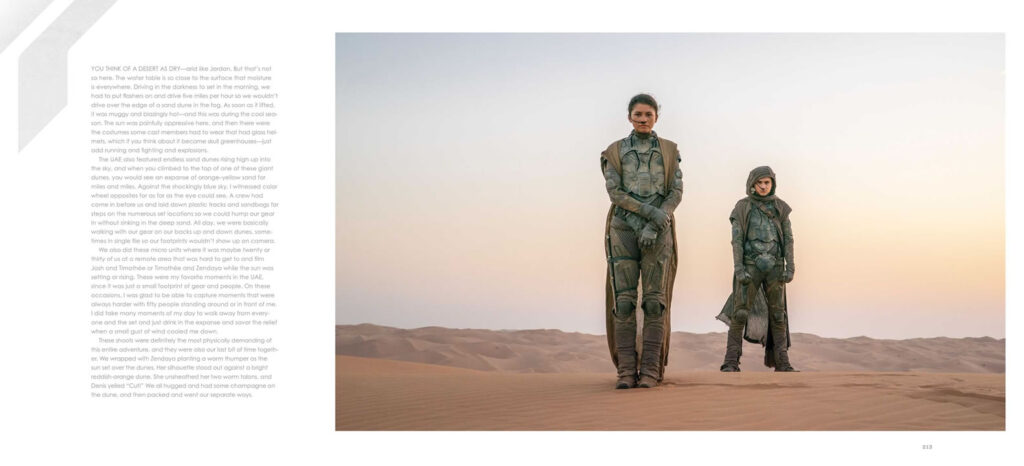 Photo of Chani (Zendaya) and Paul (Timothée Chalamet) behind-the-scenes of 'Dune: Part Two'.
