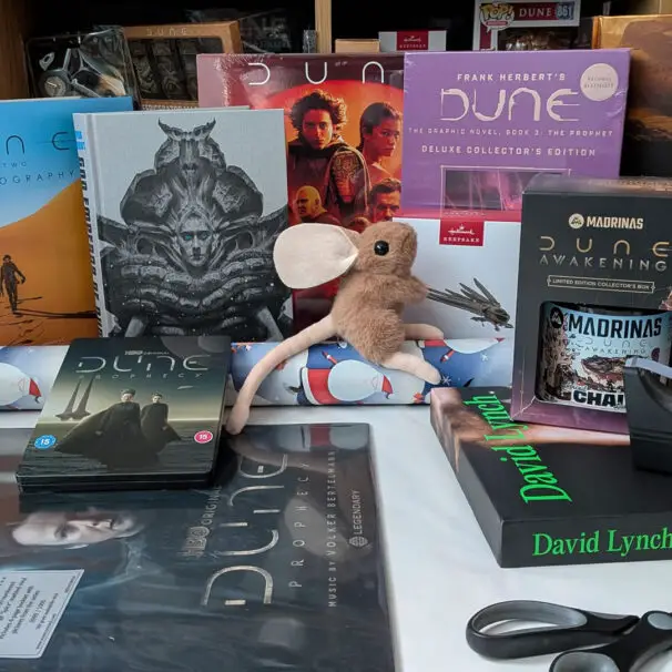 'Dune' Holiday Gift Guide, featuring 2025's best books, comics, games, and toys.