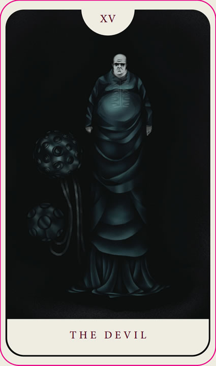 XV The Devil card from the 'Dune: Bene Gesserit Tarot Deck'.