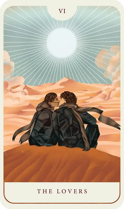 VI The Lovers card from the 'Dune: Bene Gesserit Tarot Deck'.