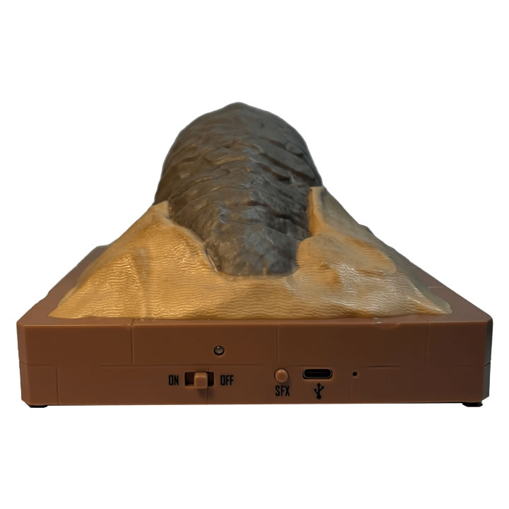 Rear view of FAMETEK's 'Dune' Sandworm Bluetooth Speaker.