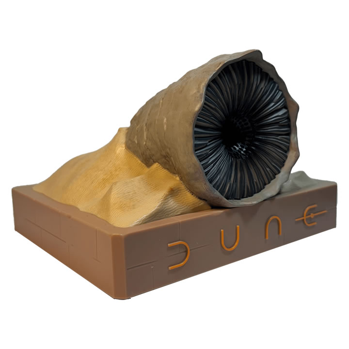 Right profile view of FAMETEK's 'Dune' Sandworm Bluetooth Speaker.
